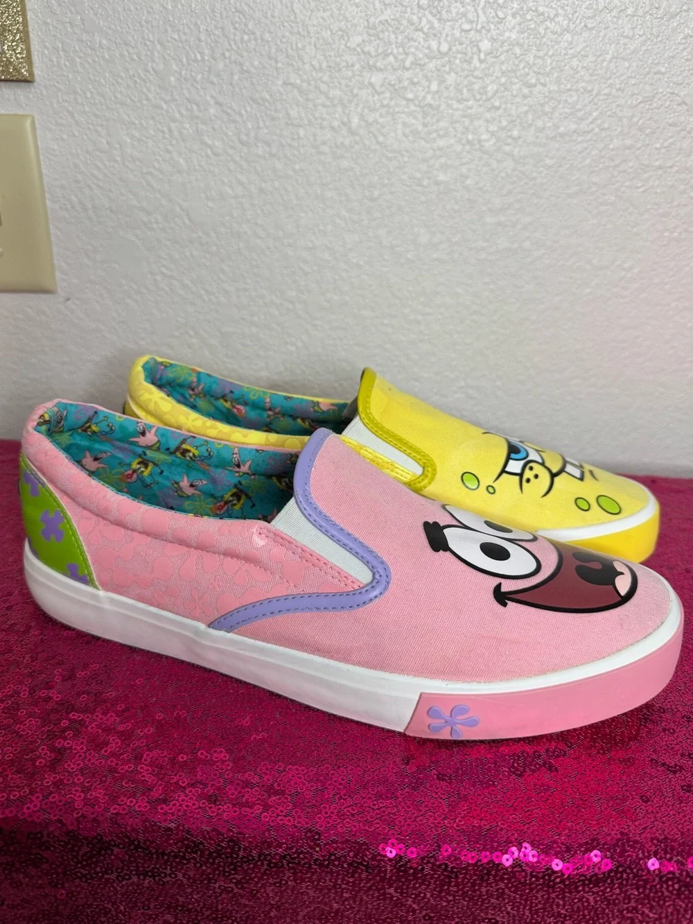 GROUND UP 🧽 Slip-On SPONGE BOB, PATRICK Low Top Sneakers (Women’s 11)